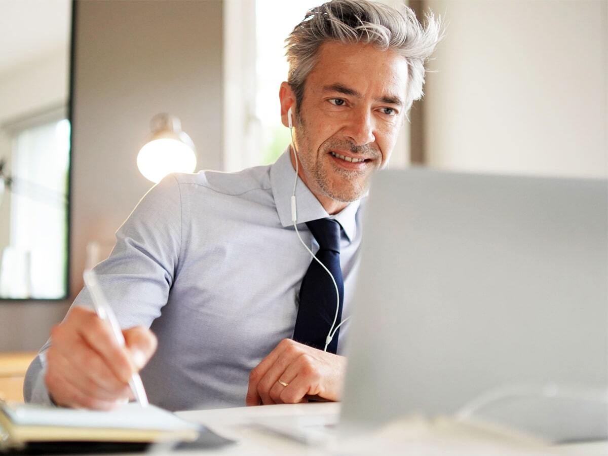 Man looking at computer